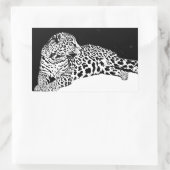 Zwart-wit luipaard rechthoekige sticker (Tas)