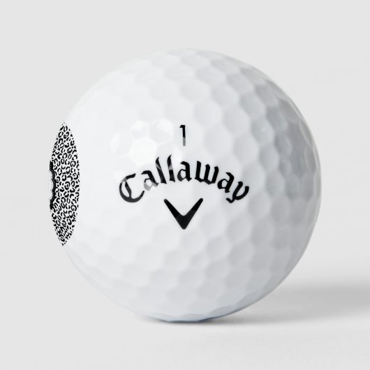 Zwart-wit luipaardmonogram golfballen (Logo)