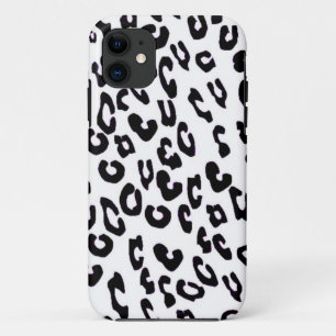Zwart-wit luipaardprint iPhone 11 hoesje
