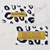Zwart-wit luipaardprint Cheetah Visitekaartje (Voorkant / Achterkant)