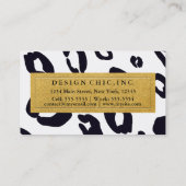 Zwart-wit luipaardprint Cheetah Visitekaartje (Achterkant)