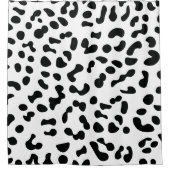 Zwart & Wit Luipaardprint Douchegordijn (Voorkant)