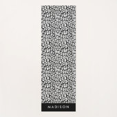 Zwart-wit luipaardprint gepersonaliseerd yogamat (Voorkant)