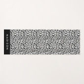 Zwart-wit luipaardprint gepersonaliseerd yogamat (Voorkant (horizontaal))