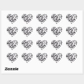 Zwart-wit luipaardprint hart sticker (Vel)