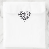 Zwart-wit luipaardprint hart sticker (Tas)