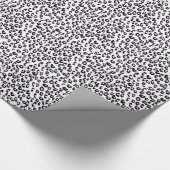 Zwart-wit luipaardprint inpakpapier (Hoek)