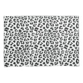 Zwart-wit luipaardprint kussensloop (Voorkant-Rechts)