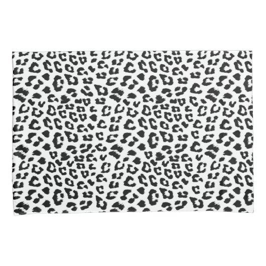 Zwart-wit luipaardprint kussensloop (Voorkant-Rechts)