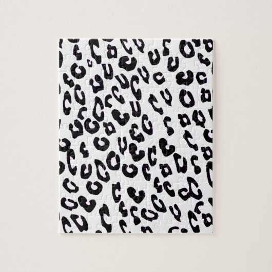 Zwart-wit luipaardprint legpuzzel (Verticaal)