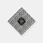 Zwart-wit luipaardprint met aangepast monogram servetten (Hoek)