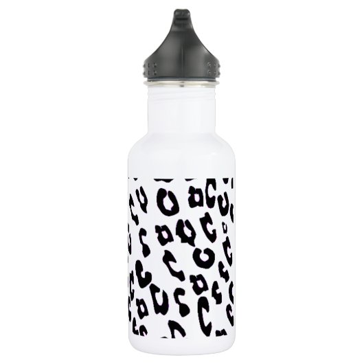 Zwart-wit luipaardprint waterfles  (Rechts)