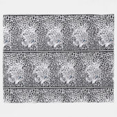 Zwart-wit luipaardprintpatroon fleece deken (Voorkant (Horizontaal))