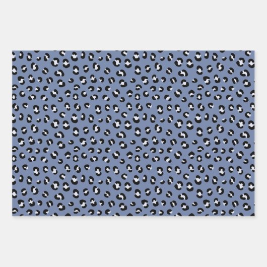 Zwart wit luipaardprintpatroon inpakpapier vel (Voorkant 2)