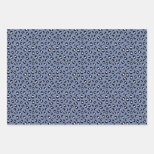 Zwart wit luipaardprintpatroon inpakpapier vel (Voorkant)