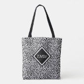 Zwart-wit luipaarspatroon - Monogram Tote Bag (Achterkant)