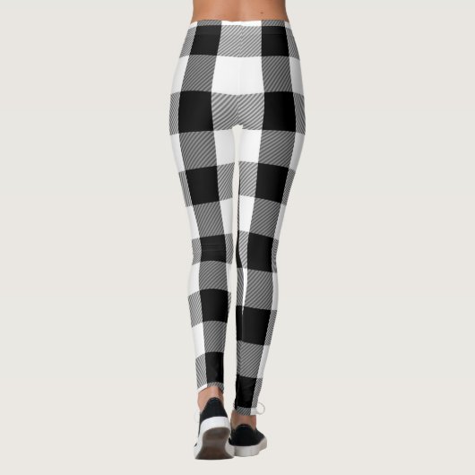 Zwart-wit lumberjack flatpanel leggings (Achterkant)