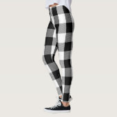 Zwart-wit lumberjack flatpanel leggings (Links)