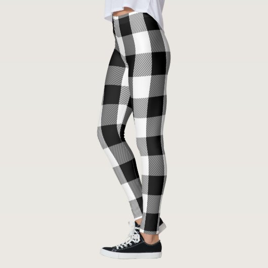 Zwart-wit lumberjack flatpanel leggings (Links)