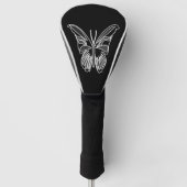 Zwart-wit Luna Moth Vlinder Golfheadcover (Voorkant)