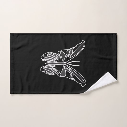 Zwart-wit Luna Moth Vlinder Handdoek (Handdoek)