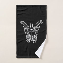 Zwart-wit Luna Moth Vlinder Handdoek