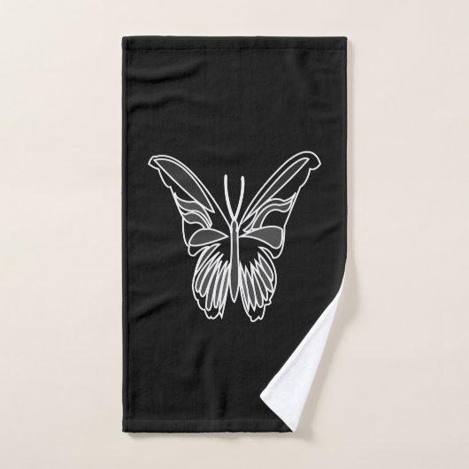 Zwart-wit Luna Moth Vlinder Handdoek (Handdoek)