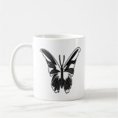 Zwart-wit Luna Moth Vlinder Koffiemok (Links)