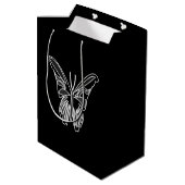 Zwart-wit Luna Moth Vlinder Medium Cadeauzakje (Achterkant Gekanteld)