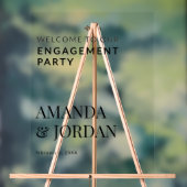 Zwart-wit Luxe minimalistisch Verloving Acryl Bord (Neutraal)