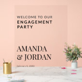 Zwart-wit Luxe minimalistisch Verloving Acryl Bord (Huwelijk)