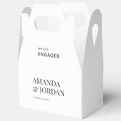 Zwart-wit Luxe minimalistisch Verloving Bedankdoosjes (Open)