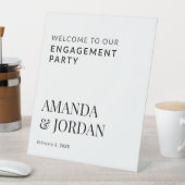 Zwart-wit Luxe minimalistisch Verloving Reclamebord Met Voetstuk (Insitu)