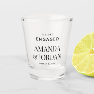 Zwart-wit Luxe minimalistisch Verloving Shot Glas