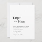 Zwart & Wit Luxe Schoon Modern Trouwen Kaart (Voorkant)