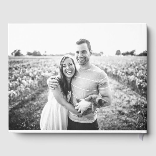 Zwart-Wit Luxe Trouwboek voor Gasten Gastenboek (Achterkant)