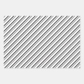 Zwart & Wit Luxueus & Chic Strepen Inpakpapier Vel (Voorkant 3)