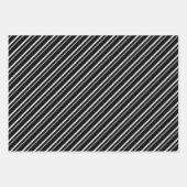 Zwart & Wit Luxueus & Chic Strepen Inpakpapier Vel (Voorkant)