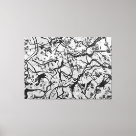 ZWART-WIT LVI - Action schilderij -Abstract- Canvas Afdruk