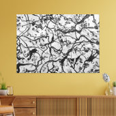 ZWART-WIT LVI - Action schilderij -Abstract- Canvas Afdruk (Insitu (Woonkamer))