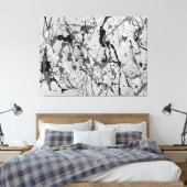 ZWART-WIT LVIII - Action schilderij -Abstract- Canvas Afdruk (Insitu (Slaapkamer))