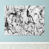 ZWART-WIT LVIII - Action schilderij -Abstract- Canvas Afdruk (Insitu (Houten vloer))