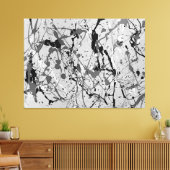 ZWART-WIT LVIII - Action schilderij -Abstract- Canvas Afdruk (Insitu (Woonkamer))