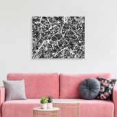 ZWART-WIT LXIX - Action schilderij -Abstract- Canvas Afdruk (Insitu (Woonkamer))