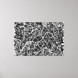 ZWART-WIT LXIX - Action schilderij -Abstract- Canvas Afdruk