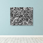 ZWART-WIT LXIX - Action schilderij -Abstract- Canvas Afdruk (Insitu (Houten vloer))