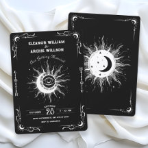 Zwart-wit maan zon tarot hemels huwelijk