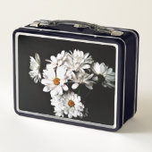 Zwart-wit Madeliefjes Bloemstuk Lunchbox (Achterkant)