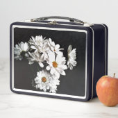 Zwart-wit Madeliefjes Bloemstuk Lunchbox (In situ)