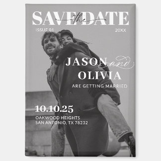 Zwart-wit magazine Hoesje Fotobruiloft Magneet